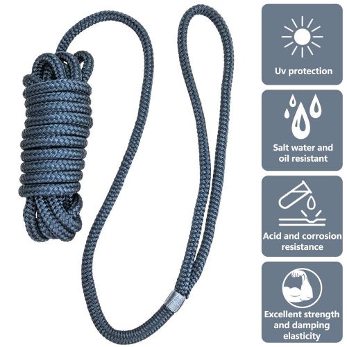 4 Pack 3/8 x 15 Dock Lines Nylon Rope for Boats Double Braided Boat Accessories, US $23.99, image 3