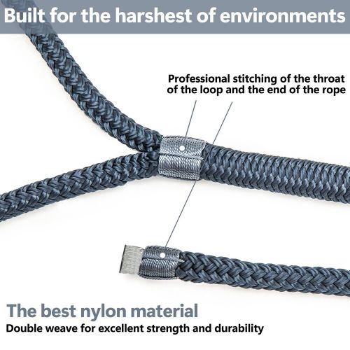 4 Pack 3/8 x 15 Dock Lines Nylon Rope for Boats Double Braided Boat Accessories, US $23.99, image 6