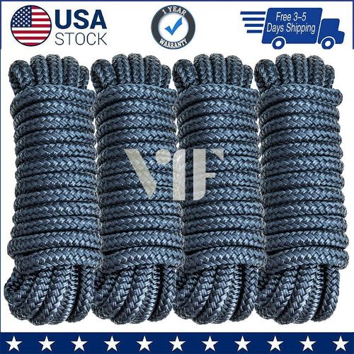 4 Pack 3/8 x 15 Dock Lines Nylon Rope for Boats Double Braided Boat Accessories, US $23.99, image 7
