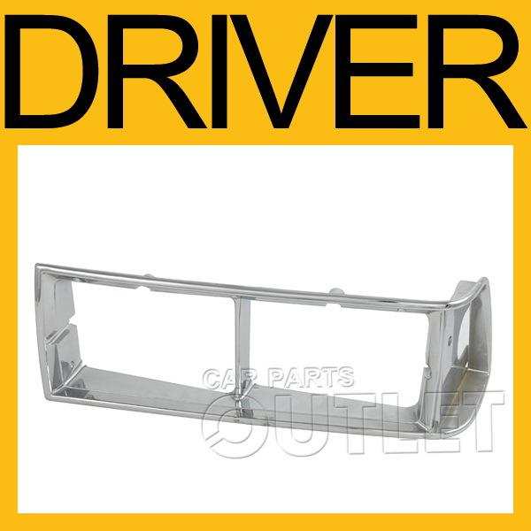 1986 chevy celebrity left side headlamp door bezel chrome plastic w/o eurosport