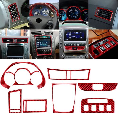 8PCS Red Carbon Fiber Dashboard Interior Sticker Trim Set For LEXUS GS 2006-11, US $97.36, image 6