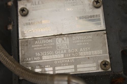 Rolls Royce / Allison 250-C19A Gas Turbine Engine Motor T63(250) AS-IS, US $99,500.00, image 7