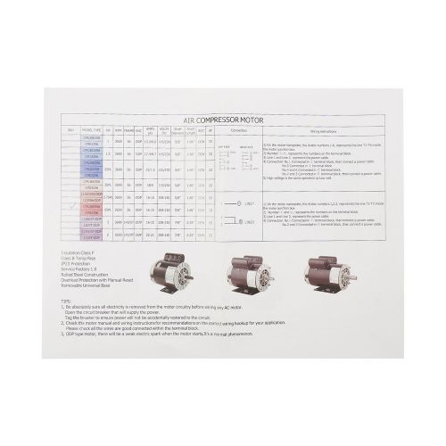 5 HP SPL 3450 RPM Air Compressor Electric Motor 60Hz 208-230V 56Frame 5/8" Shaft, US $149.68, image 12