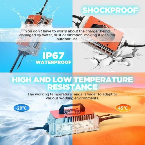 48 Volt 18 Amp Golf Cart Smart Battery Charger Round 3 Pin Plug for Club Car, US $119.00, image 3