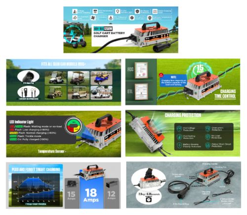 48 Volt 18 Amp Golf Cart Smart Battery Charger Round 3 Pin Plug for Club Car, US $119.00, image 26