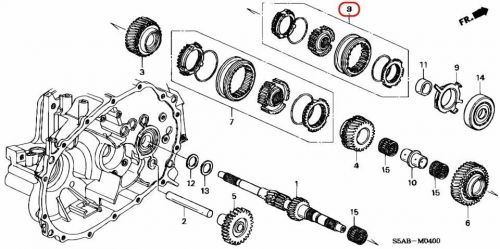 HONDA OEM SLEEVE SET, SYNCHRONIZER (5) 23626-PLW-305 Genuine, US $263.54, image 3