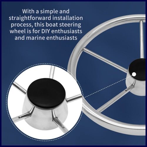 Alastin Boat Marine 15-1/2 inch 5 Spoke Stainless Steel Steering Wheel, US $119.27, image 10