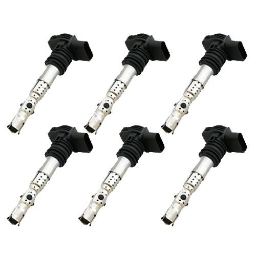Ignition coil - set of 6 - audi a4 a6 quattro - 3.0l 3.2l v6 06c905115l - new