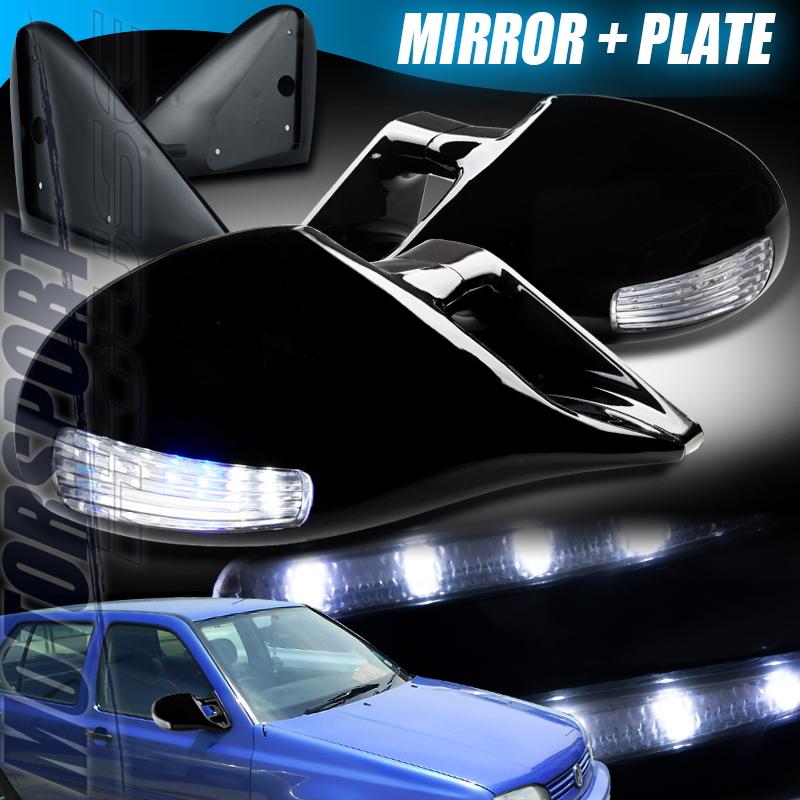  1993-1998 volkswagen golf m3 look paintable led black manual side mirrors l+r