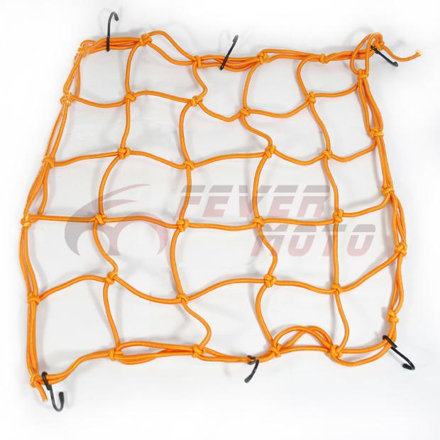 New orange luggage helmet net bungee boot cord 16"x16" cargo motorcycle package