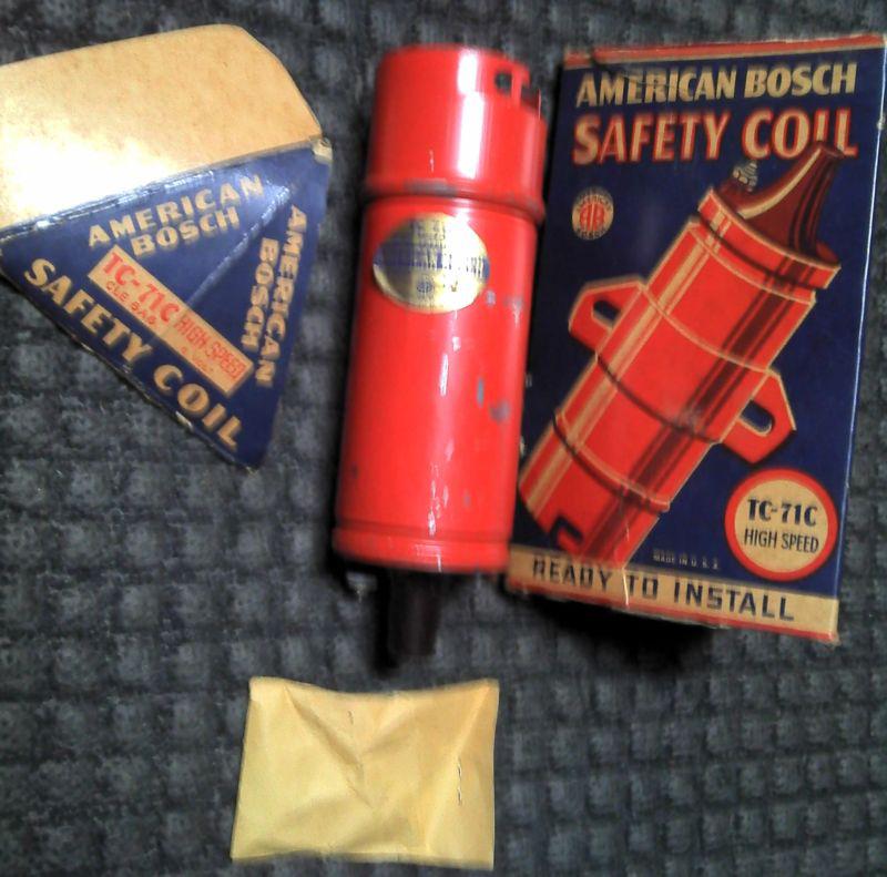 Nos 1930's-1940's american bosch hi speed  safety auto coil. type tc-71c 6 volts