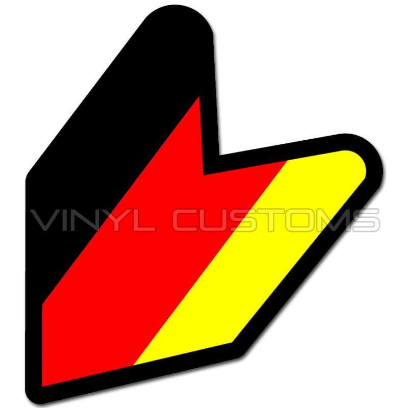 4" german wakaba leaf flag germany decal sticker jdm a+