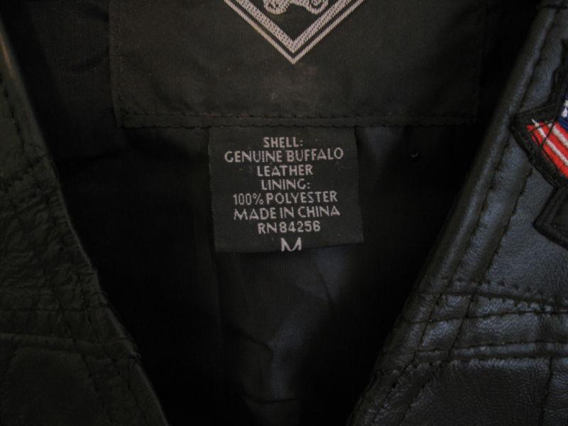 Genuine Buffalo Leather Biker Vest (Black), US $34.95, image 3