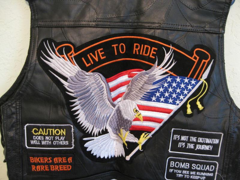 Genuine Buffalo Leather Biker Vest (Black), US $34.95, image 5