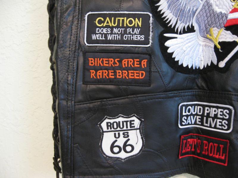 Genuine Buffalo Leather Biker Vest (Black), US $34.95, image 6