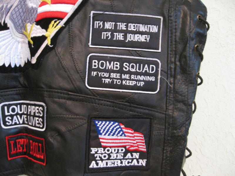 Genuine Buffalo Leather Biker Vest (Black), US $34.95, image 8