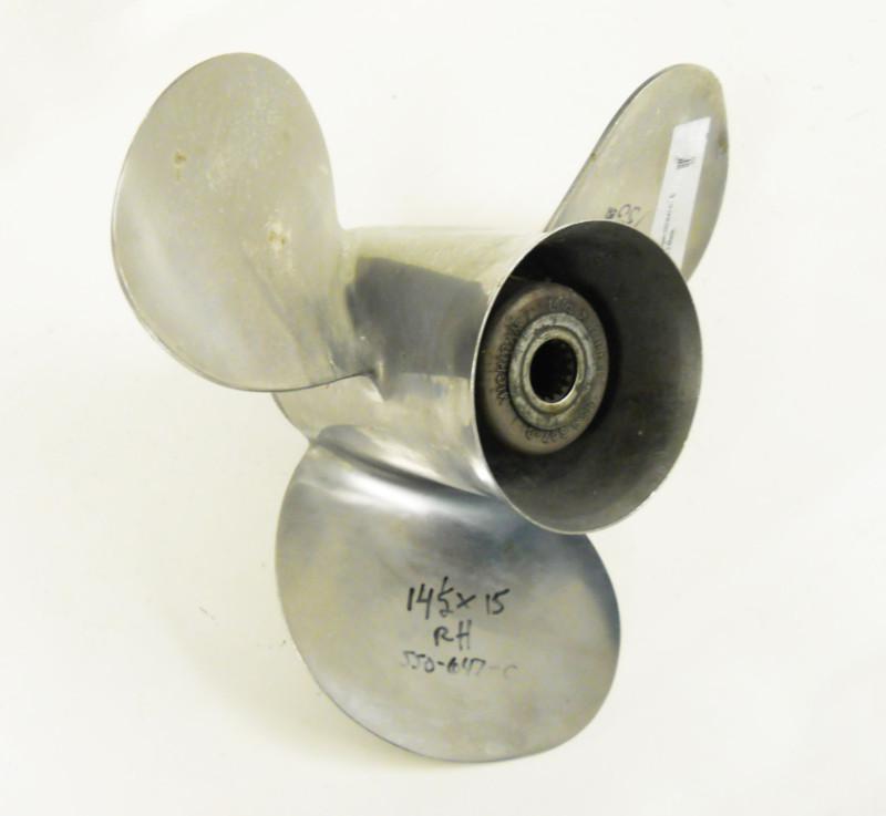 Michigan #ss0647c  stainless steel propeller 14 1/2 x15 pitch  preowned look