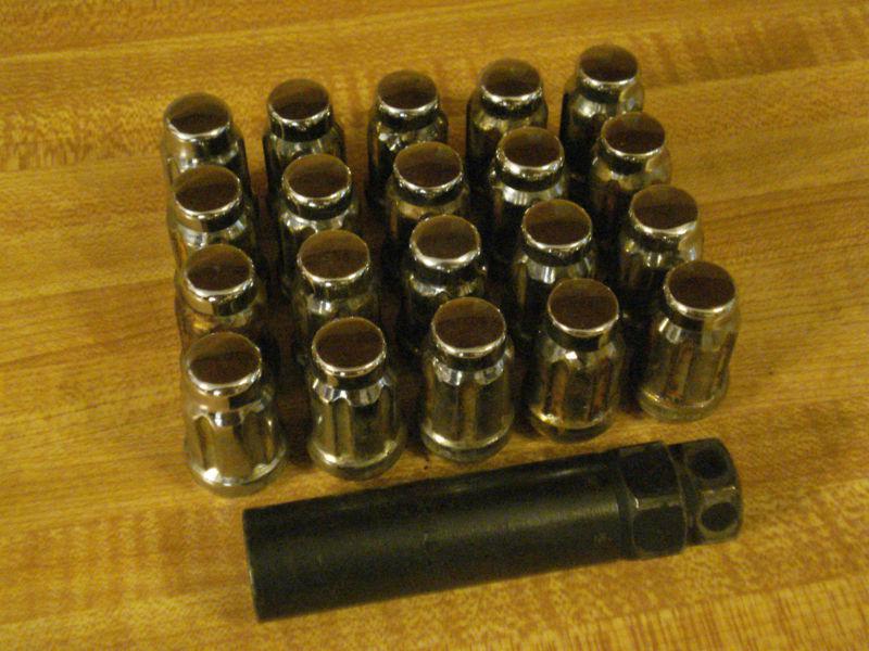 Find 20 GORILLA SPLINE TUNER LOCK LUG NUTS 12X1.5 CLOSED ACORN WHEELS RIMS CHROME JDM in Frisco