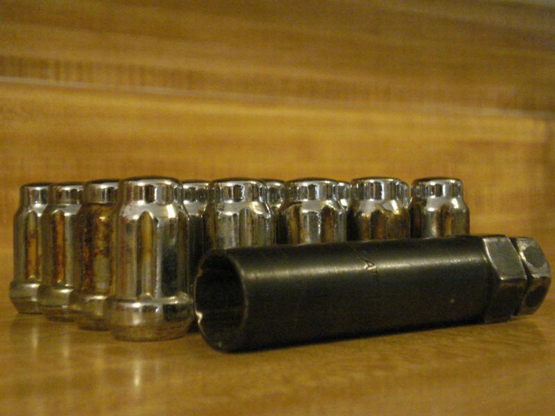 Find 20 GORILLA SPLINE TUNER LOCK LUG NUTS 12X1.5 CLOSED ACORN WHEELS RIMS CHROME JDM in Frisco