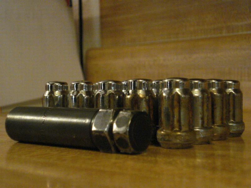 Find 20 GORILLA SPLINE TUNER LOCK LUG NUTS 12X1.5 CLOSED ACORN WHEELS RIMS CHROME JDM in Frisco