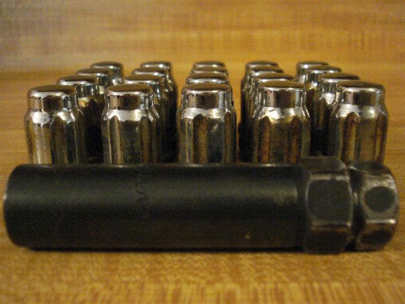 Find 20 GORILLA SPLINE TUNER LOCK LUG NUTS 12X1.5 CLOSED ACORN WHEELS RIMS CHROME JDM in Frisco