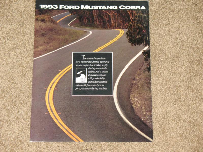 1993 ford mustang svt cobra brochure very nice condition!
