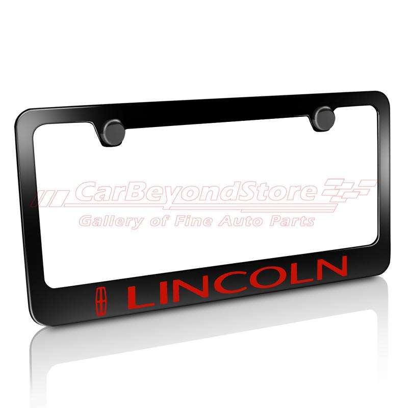 Find Lincoln Red Black Metal License Plate Frame + Free Gift, Offical