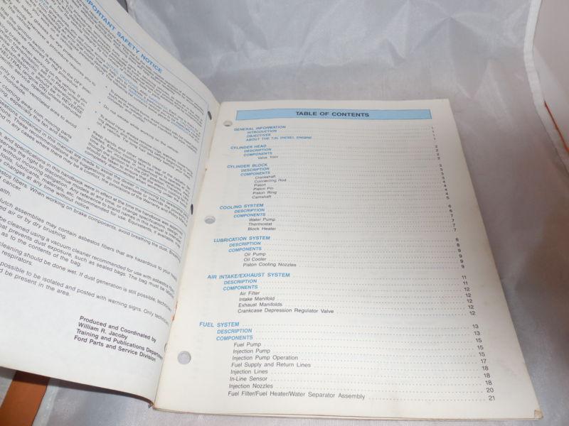 1988 Ford 7.3L Diesel Engine Service F-250,F,E-350,Super duty,Heavy truck manual, US $10.00, image 2