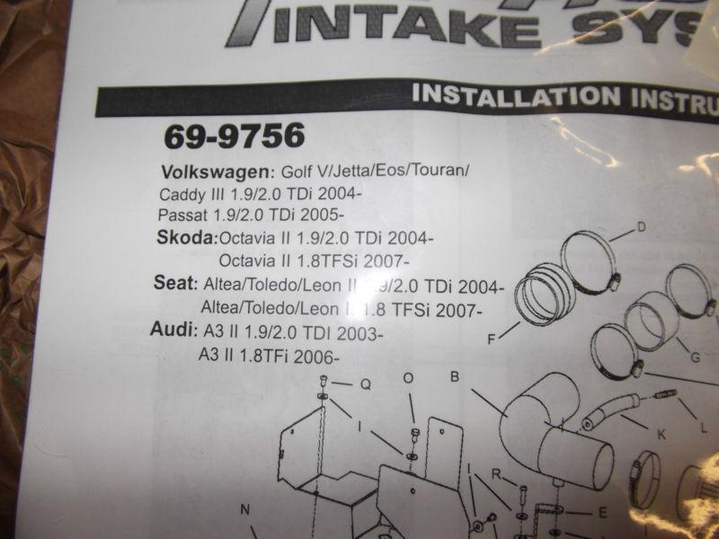 K&N 69-9756TFK Performance Intake Kit VW Golf Jetta Passat TDi Audi A3, US $214.99, image 3