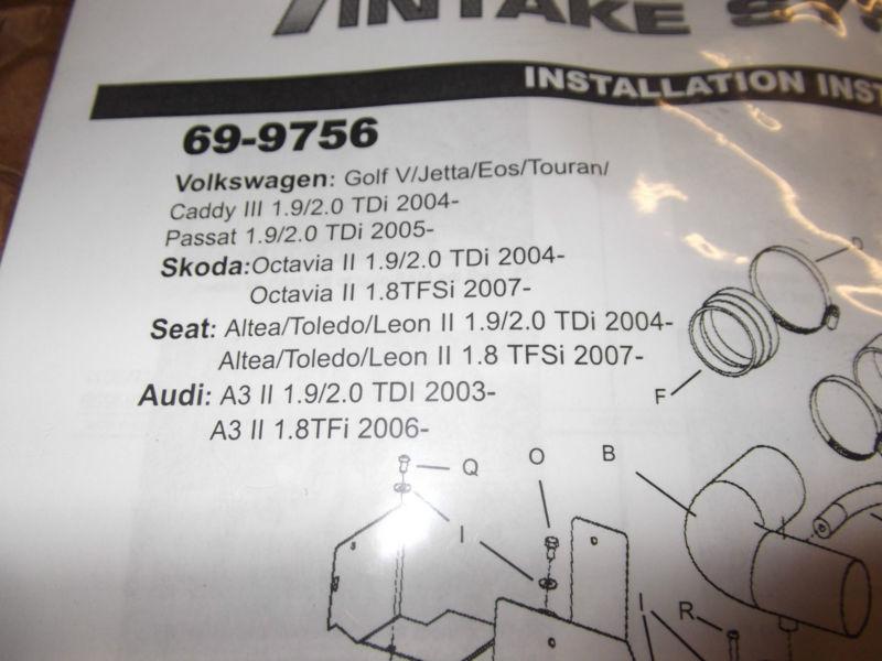K&N 69-9756TFK Performance Intake Kit VW Golf Jetta Passat TDi Audi A3, US $214.99, image 4