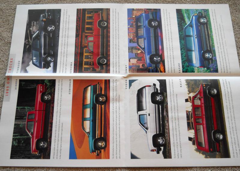 1993 GMC TRUCKS FULL LINE Brochure Sierra Typhoon Sonoma Yukon Jimmy Safari, US $3.97, image 3