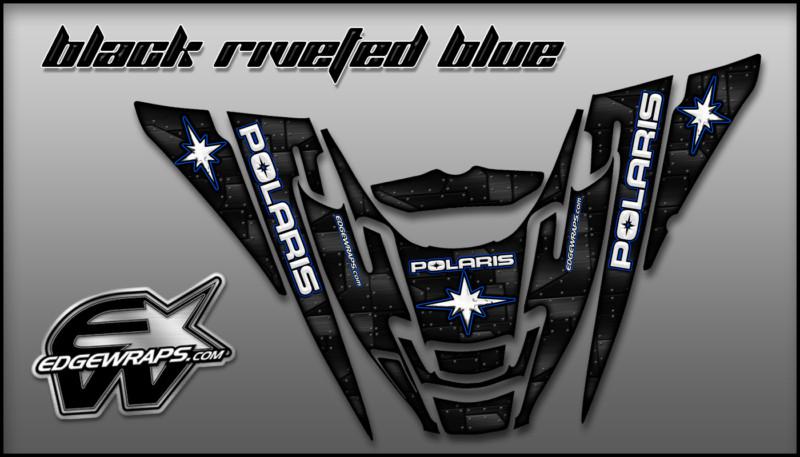 Polaris edge 02-10 rmk xc pro-x custom graphics -  black riveted blue