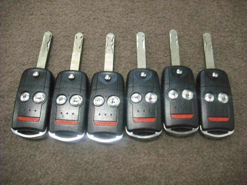 (6) black acura 2 button oem flip key keyless remote fcc id: n5f0602a1a