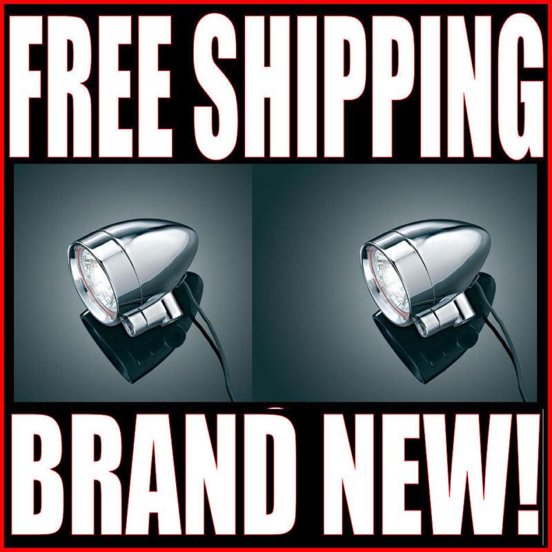 Kuryakyn halogen silver bullet chrome spot driving lamps lights harley 2319