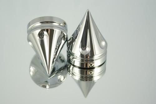 Hayabusa gsxr 600/750/1000 zx10 r1 cbr600 chrome grooved spike spiked fork caps!