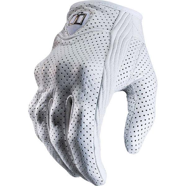 White l icon pursuit perforated women's leather glove