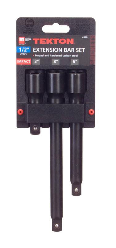 New - 3pc 1/2 inch drive impact socket extension bar set - cordless drill tool