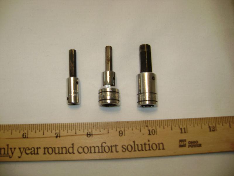 Snap-on tools 3/8 drive 1/4 drive hex sockets 3 sockets fa7a,tma7,fa12a snapon