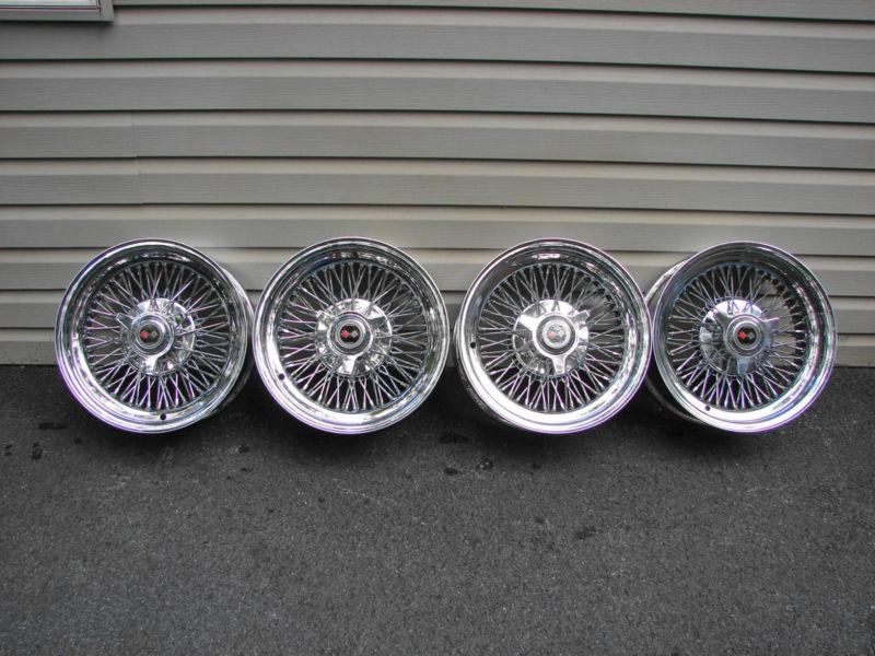 63 64 65 66 67 corvette zenith knock off chrome wire wheels 15 x 7 impala