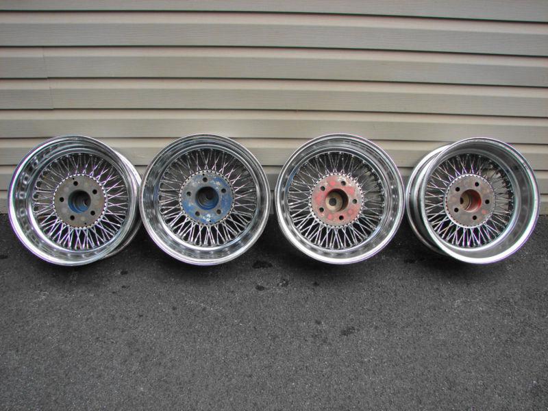 63 64 65 66 67 CORVETTE ZENITH KNOCK OFF CHROME WIRE WHEELS 15 X 7 IMPALA, US $1,599.00, image 8