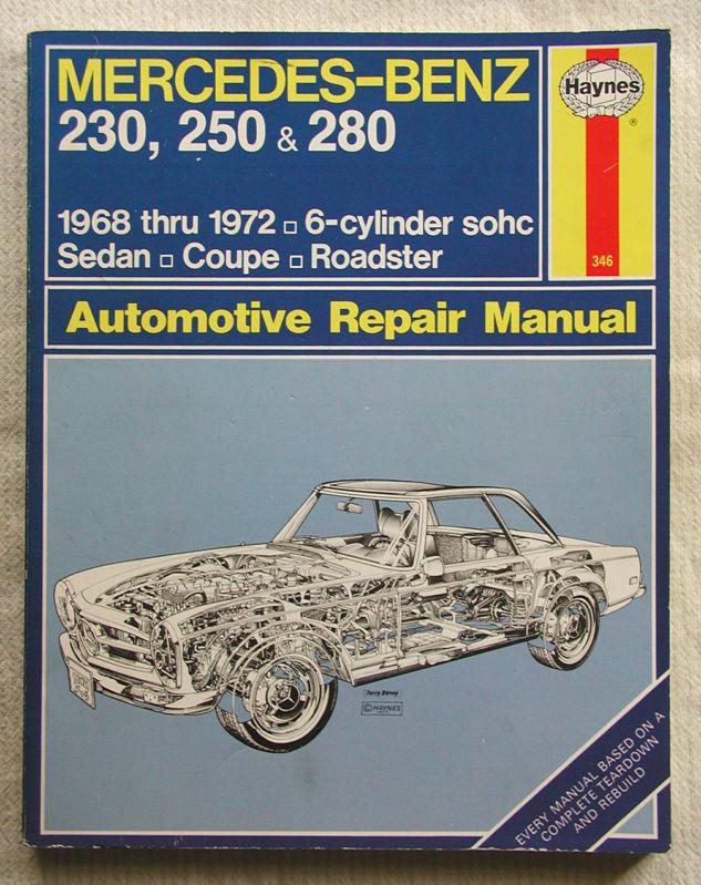 1968-72 mercedes benz haynes automotive repair shop manual / book 230, 250 & 280