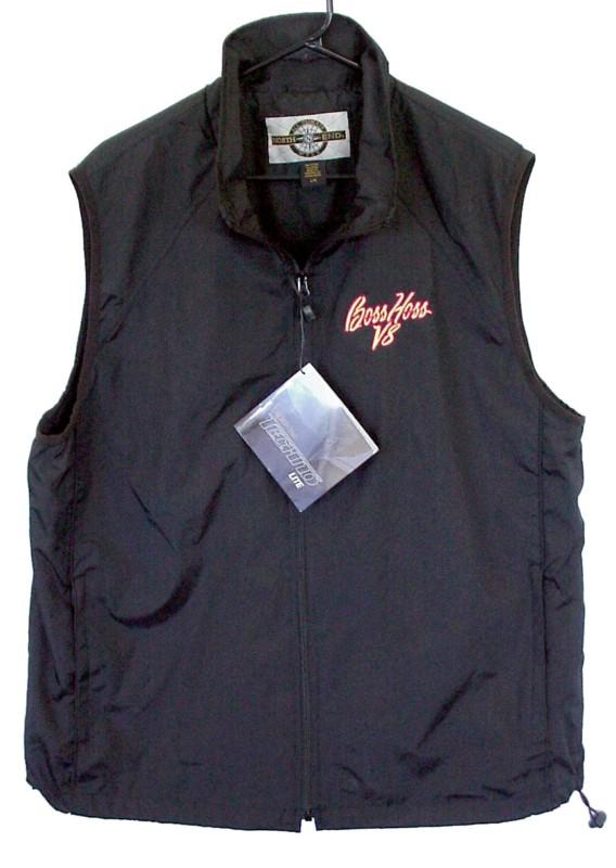 Boss hoss mens l black motorcycle cycle v8 bike biker windbreaker vest new