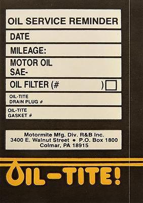 Dorman label oil change reminder 2.438 in. x 1.75 in. set of 6