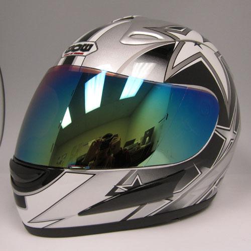 NEW ADULT MOTORCYCLE STREETBIKE FULL FACE HELMET STAR SILVER SIZE S M L XL, US $0.01, image 2