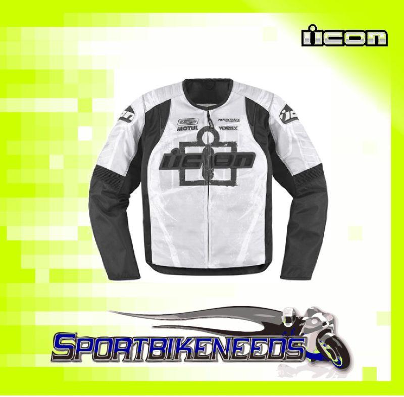 Icon overlord type 1 jacket white black size x-large xl