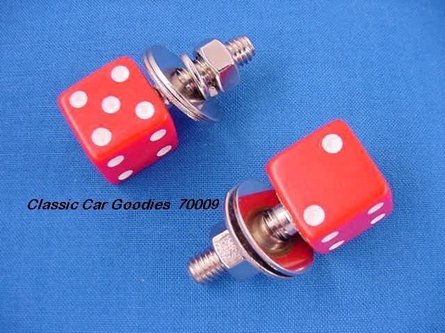 License plate bolts fasteners dice "red"