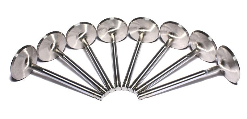 8 comp cams / rhs sportsman 2.02" stainless +.100" long intake valves #6001-8