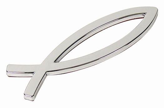 Chrome jesus christian religious fish emblem! fits nash american motors corvair