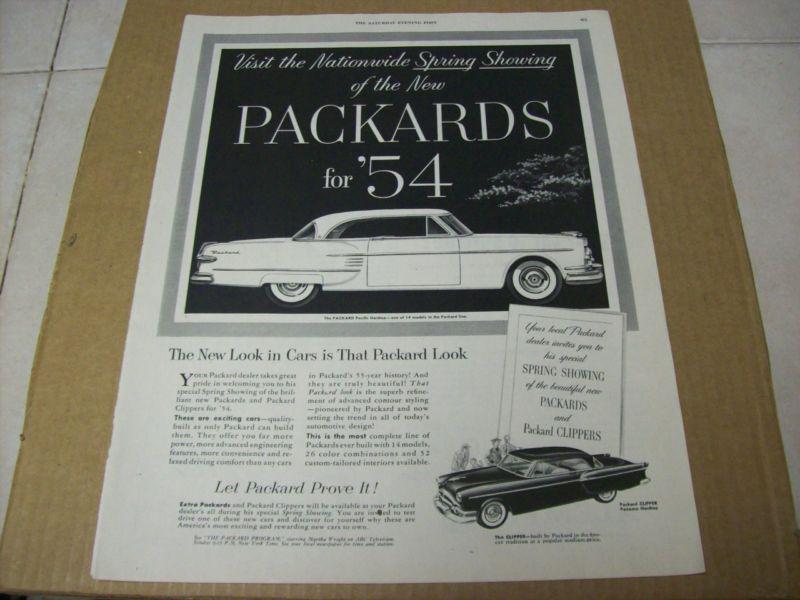 1954 packard pacific 2 dr. hardtop advertisement, vintage ad