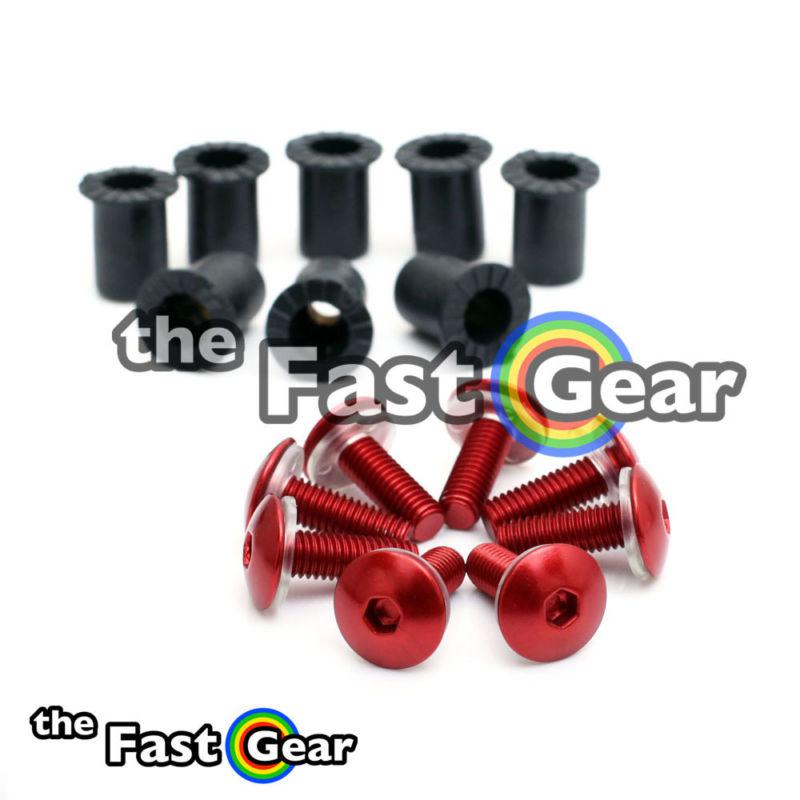 Red windscreen bolts screws honda vfr 800 1200f 600f vtr1000 rc1 cbf